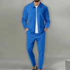 Męski Komplet Casual z Bluzą na Zamek