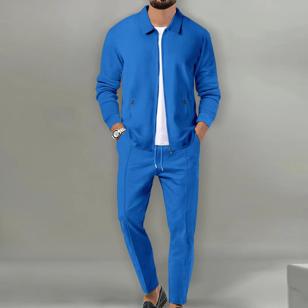 Męski Komplet Casual z Bluzą na Zamek