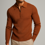 Męski Sweter Polo z Zamkiem