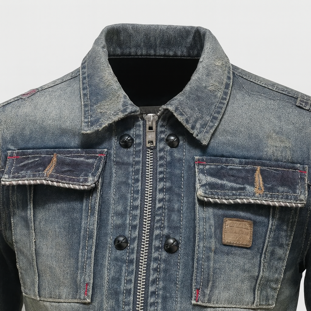 Męska Kurtka Jeansowa Vintage