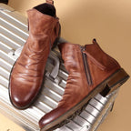 Męskie skórzane botki casual vintage