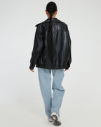Sophia | Oversized PU-Leren Jas Dames – Modieuze Look, Hoogwaardig Kunstleer