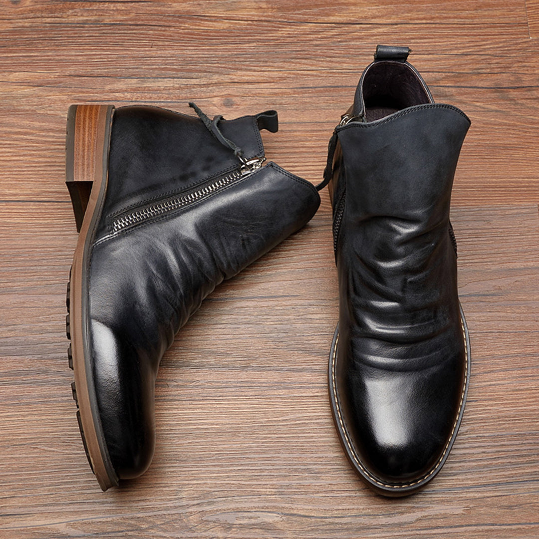 Męskie skórzane botki casual vintage
