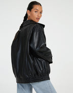 Sophia | Oversized PU-Leren Jas Dames – Modieuze Look, Hoogwaardig Kunstleer