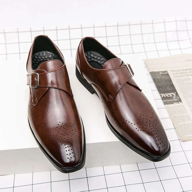 Męskie Eleganckie Buty Monk Strap