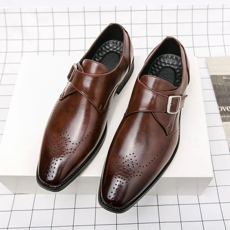 Męskie Eleganckie Buty Monk Strap