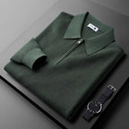 Męski Sweter Polo z Zamkiem
