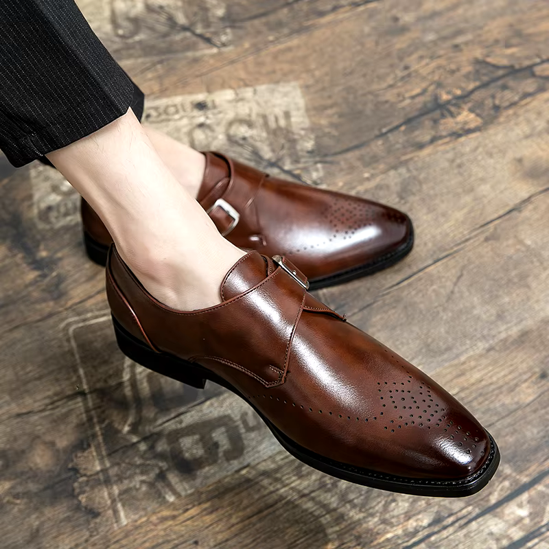 Męskie Eleganckie Buty Monk Strap