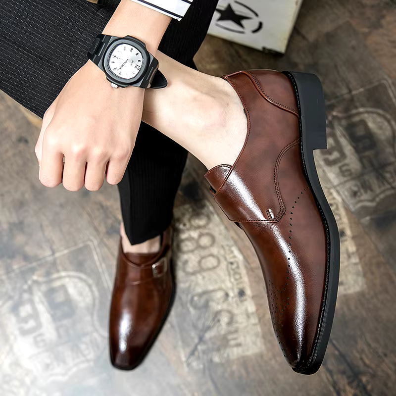 Męskie Eleganckie Buty Monk Strap