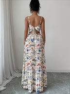 Długa Sukienka Maxi w Kwiatowy Print