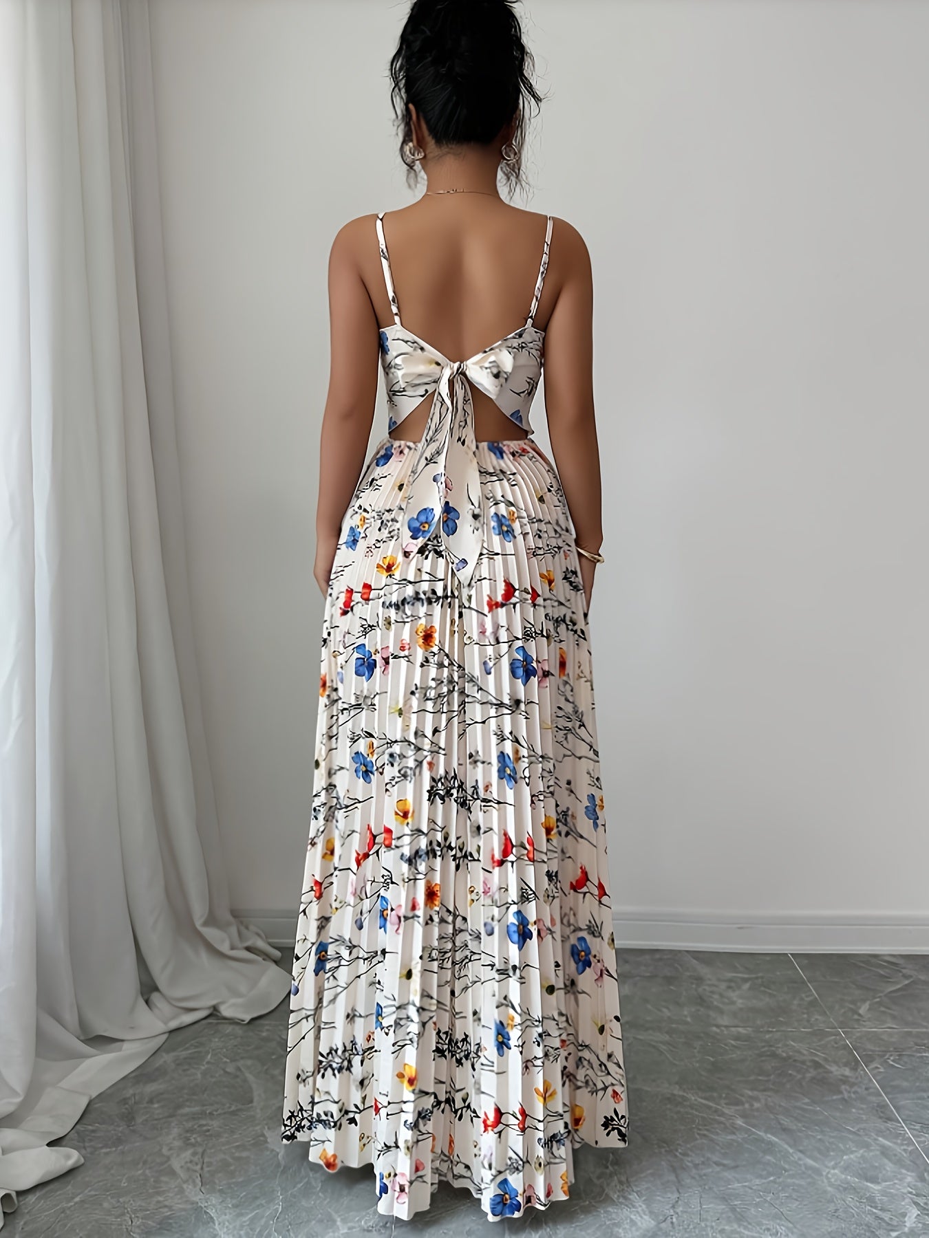Długa Sukienka Maxi w Kwiatowy Print
