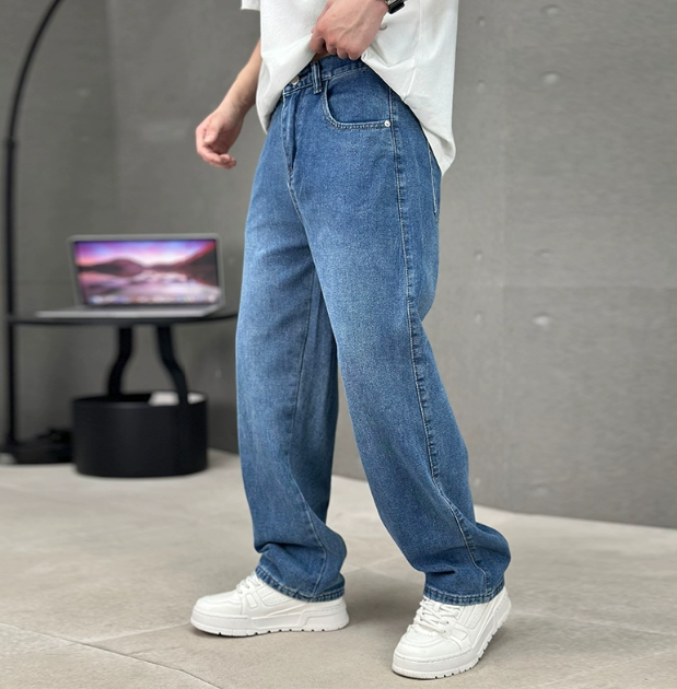 Męskie Luźne Jeansy Casual