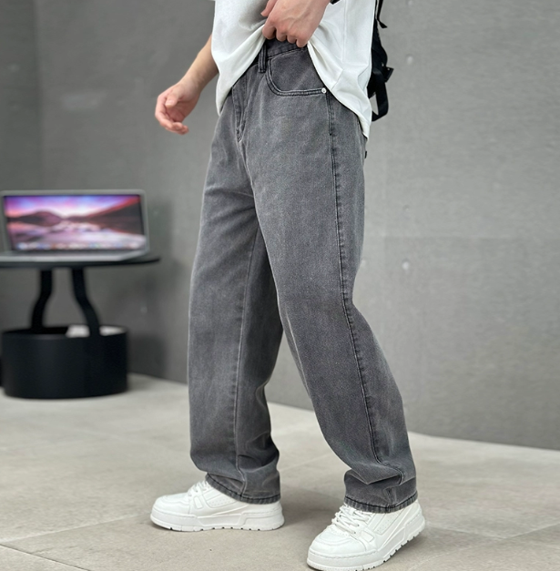 Męskie Luźne Jeansy Casual