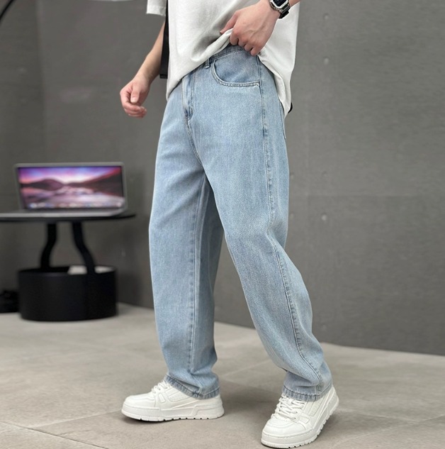 Męskie Luźne Jeansy Casual