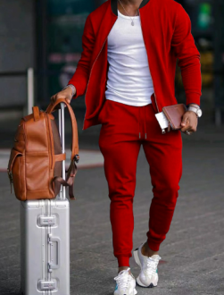 Męski Komplet Casual z Bluzą Bomber