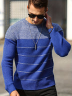 Męski Sweter Dzianinowy w Paski