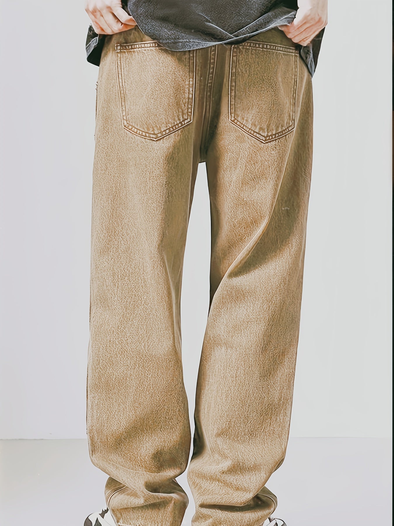 Męskie luźne jeansy cargo vintage