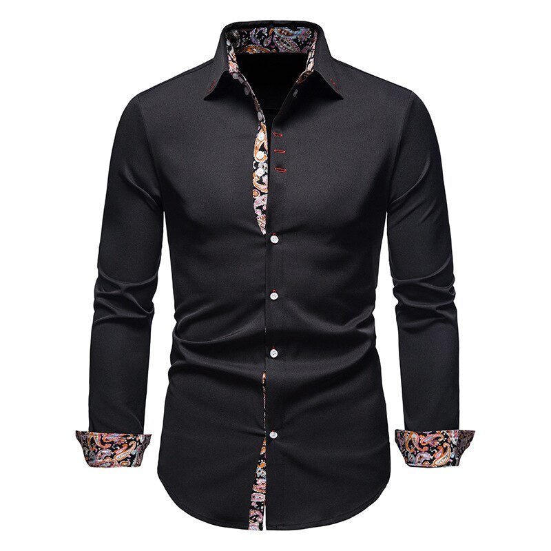 Męska Koszula Slim Fit z Kontrastowym Wykończeniem