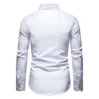Męska Koszula Slim Fit z Kontrastowym Wykończeniem