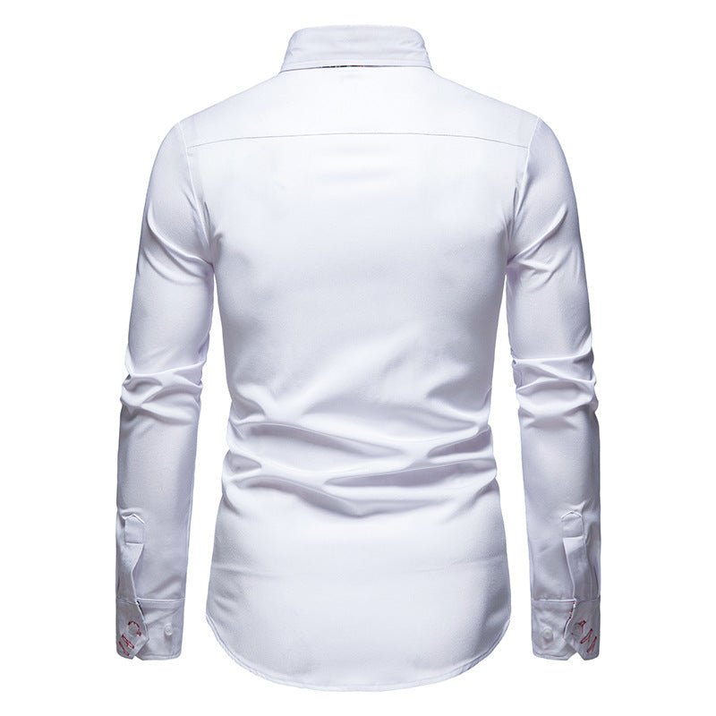 Męska Koszula Slim Fit z Kontrastowym Wykończeniem
