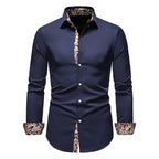 Męska Koszula Slim Fit z Kontrastowym Wykończeniem