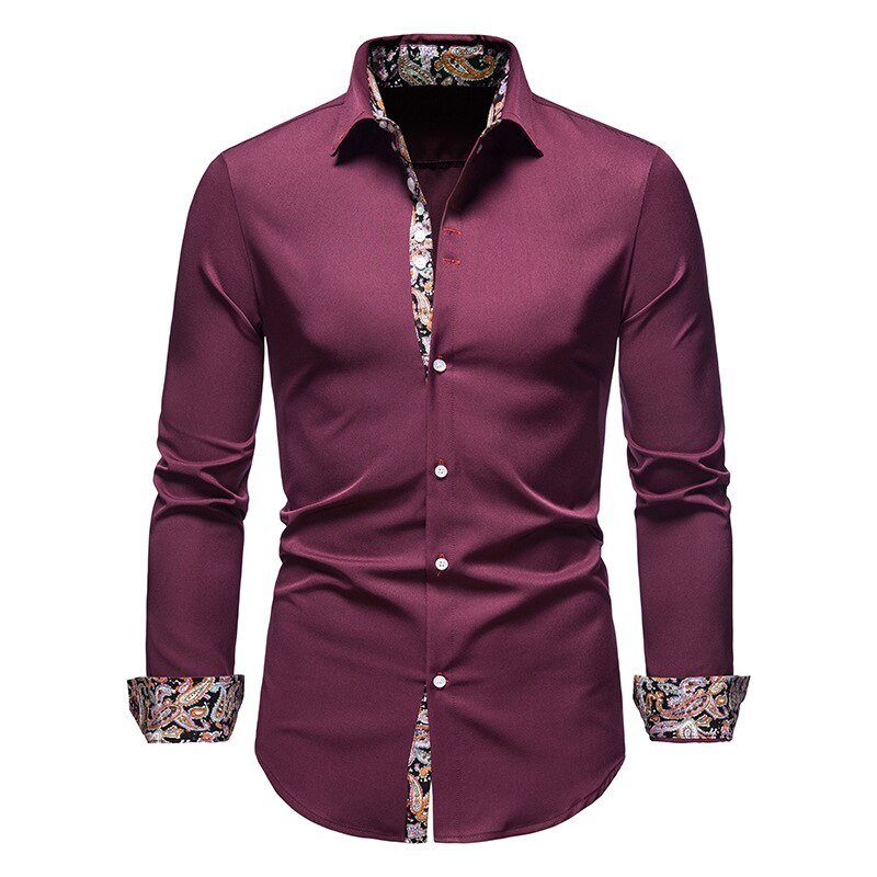 Męska Koszula Slim Fit z Kontrastowym Wykończeniem