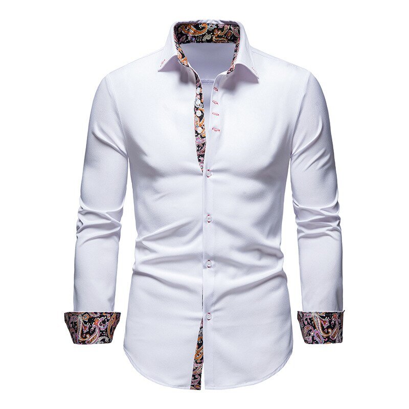 Męska Koszula Slim Fit z Kontrastowym Wykończeniem