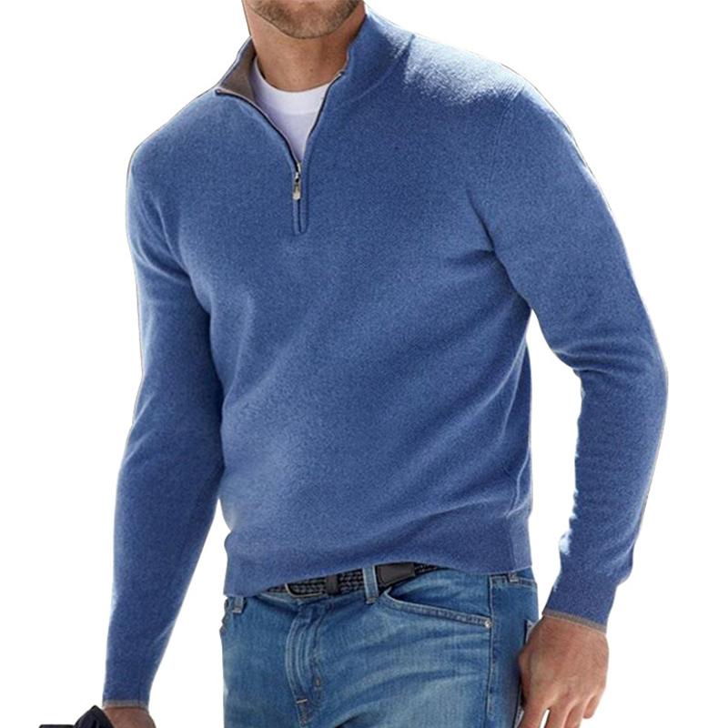 Męski Sweter z Zamkiem pod Szyją