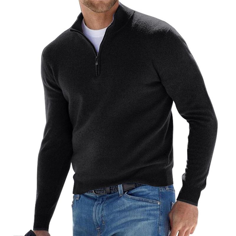 Męski Sweter z Zamkiem pod Szyją
