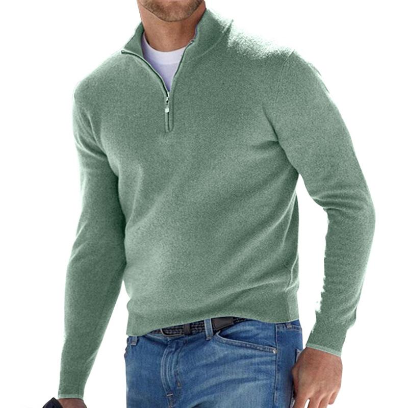 Męski Sweter z Zamkiem pod Szyją